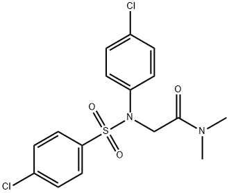 2-(4-CHLORO[(4-CHLOROPHENYL)SULFONYL]ANILINO)-N,N-DIMETHYLACETAMIDE Struktur