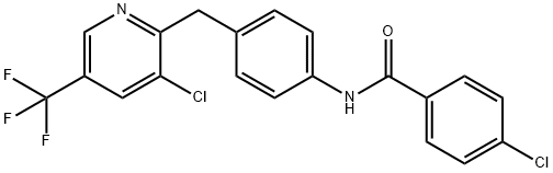 4-CHLORO-N-(4-([3-CHLORO-5-(TRIFLUOROMETHYL)-2-PYRIDINYL]METHYL)PHENYL)BENZENECARBOXAMIDE Struktur