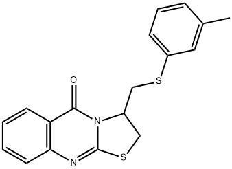 3-([(3-METHYLPHENYL)SULFANYL]METHYL)-2,3-DIHYDRO-5H-[1,3]THIAZOLO[2,3-B]QUINAZOLIN-5-ONE Struktur