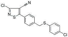 3-CHLORO-5-(4-([(4-CHLOROPHENYL)THIO]METHYL)PHENYL)ISOTHIAZOLE-4-CARBONITRILE Struktur