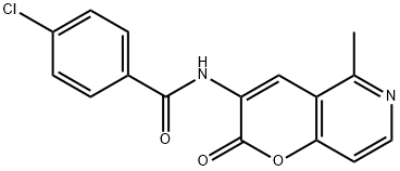 4-CHLORO-N-(5-METHYL-2-OXO-2H-PYRANO[3,2-C]PYRIDIN-3-YL)BENZENECARBOXAMIDE Struktur