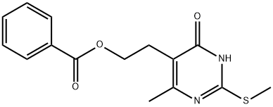 2-[4-METHYL-2-(METHYLSULFANYL)-6-OXO-1,6-DIHYDRO-5-PYRIMIDINYL]ETHYL BENZENECARBOXYLATE Struktur