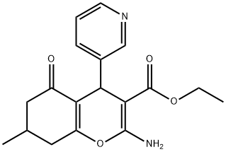 ETHYL 2-AMINO-7-METHYL-5-OXO-4-(3-PYRIDYL)-4,6,7,8-TETRAHYDRO2H-CHROMENE-3-CARBOXYLATE Struktur