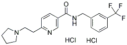 6-[2-(PYRROLIDIN-1-YL)ETHYL]-N-[3-(TRIFLUOROMETHYL)BENZYL]PYRIDINE-3-CARBOXAMIDE, DIHYDROCHLORIDE Struktur