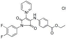 1-(1-(3,4-DIFLUOROPHENYL)-4-[4-(ETHOXYCARBONYL)ANILINO]-2,5-DIOXO-2,5-DIHYDRO-1H-PYRROL-3-YL)PYRIDINIUM CHLORIDE Struktur