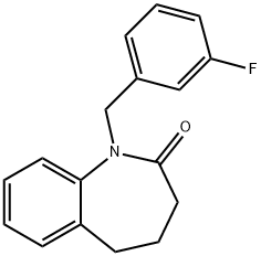 1-(3-FLUOROBENZYL)-1,3,4,5-TETRAHYDRO-2H-1-BENZAZEPIN-2-ONE Struktur