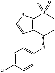 4-[(4-CHLOROPHENYL)IMINO]-2,3-DIHYDRO-1LAMBDA6-THIENO[2,3-B]THIOPYRAN-1,1-DIONE Struktur