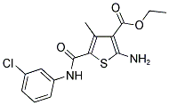 ETHYL 2-AMINO-5-(3-CHLOROPHENYLAMINOCARBONYL)-4-METHYLTHIOPHENE-3-CARBOXYLATE Struktur