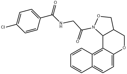 N-(2-[3A,11C-DIHYDRO-3H-BENZO[5,6]CHROMENO[4,3-C]ISOXAZOL-1(4H)-YL]-2-OXOETHYL)-4-CHLOROBENZENECARBOXAMIDE Struktur