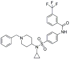 N-[4-(((1-BENZYLPIPERIDIN-4-YL)CYCLOPROPYLAMINO)SULPHONYL)PHENYL]-3-(TRIFLUOROMETHYL)BENZAMIDE Struktur