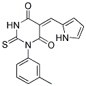 (5Z)-1-(3-METHYLPHENYL)-5-(1H-PYRROL-2-YLMETHYLENE)-2-THIOXODIHYDROPYRIMIDINE-4,6(1H,5H)-DIONE Struktur