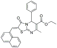 (Z)-ETHYL 7-METHYL-2-(NAPHTHALEN-1-YLMETHYLENE)-3-OXO-5-PHENYL-3,5-DIHYDRO-2H-THIAZOLO[3,2-A]PYRIMIDINE-6-CARBOXYLATE Struktur