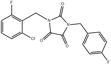 1-(2-CHLORO-6-FLUOROBENZYL)-3-(4-FLUOROBENZYL)-1H-IMIDAZOLE-2,4,5(3H)-TRIONE Struktur