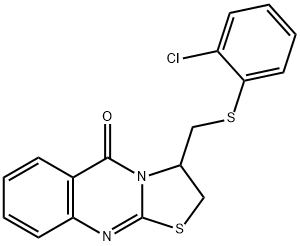 3-([(2-CHLOROPHENYL)SULFANYL]METHYL)-2,3-DIHYDRO-5H-[1,3]THIAZOLO[2,3-B]QUINAZOLIN-5-ONE Struktur