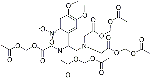 1-(4,5-DIMETHOXY-2-NITROPHENYL)-1,2-DIAMINOETHANE-N,N,N',N'-TETRAACETIC ACID, TETRA(ACETOXYMETHYL ESTER) Struktur