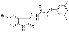 N-(AZA(5-BROMO-2-OXOINDOLIN-3-YLIDENE)METHYL)-2-(3,5-DIMETHYLPHENOXY)PROPANAMIDE Struktur