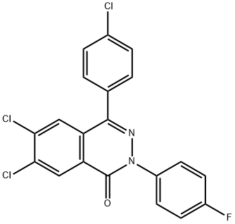 6,7-DICHLORO-4-(4-CHLOROPHENYL)-2-(4-FLUOROPHENYL)-1(2H)-PHTHALAZINONE Struktur