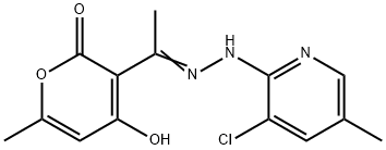 3-[2-(3-CHLORO-5-METHYL-2-PYRIDINYL)ETHANEHYDRAZONOYL]-4-HYDROXY-6-METHYL-2H-PYRAN-2-ONE Struktur