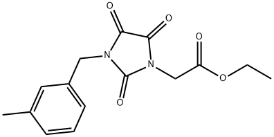 ETHYL 2-[3-(3-METHYLBENZYL)-2,4,5-TRIOXO-1-IMIDAZOLIDINYL]ACETATE Struktur