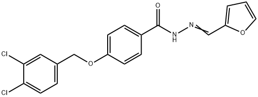 4-[(3,4-DICHLOROBENZYL)OXY]-N'-[(E)-2-FURYLMETHYLIDENE]BENZENECARBOHYDRAZIDE Struktur