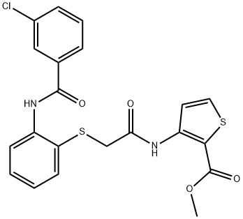 METHYL 3-([2-((2-[(3-CHLOROBENZOYL)AMINO]PHENYL)SULFANYL)ACETYL]AMINO)-2-THIOPHENECARBOXYLATE Struktur