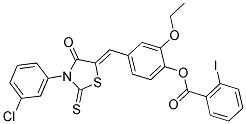 (Z)-4-((3-(3-CHLOROPHENYL)-4-OXO-2-THIOXOTHIAZOLIDIN-5-YLIDENE)METHYL)-2-ETHOXYPHENYL 2-IODOBENZOATE Struktur