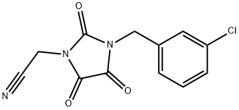 2-[3-(3-CHLOROBENZYL)-2,4,5-TRIOXO-1-IMIDAZOLIDINYL]ACETONITRILE Struktur