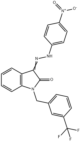 1-[3-(TRIFLUOROMETHYL)BENZYL]-1H-INDOLE-2,3-DIONE 3-[N-(4-NITROPHENYL)HYDRAZONE] Struktur