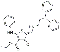 (Z)-ETHYL 5-((3,3-DIPHENYLPROPYLAMINO)METHYLENE)-4-OXO-2-(PHENYLAMINO)-4,5-DIHYDROTHIOPHENE-3-CARBOXYLATE Struktur