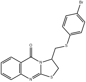 3-([(4-BROMOPHENYL)SULFANYL]METHYL)-2,3-DIHYDRO-5H-[1,3]THIAZOLO[2,3-B]QUINAZOLIN-5-ONE Struktur