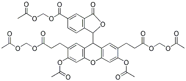 2',7'-BIS(2-CARBOXYETHYL)-5(6)-CARBOXYFLUORESCEIN TETRAKIS(ACETOXYMETHYL) ESTER Struktur