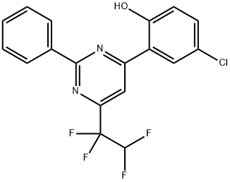 4-CHLORO-2-[2-PHENYL-6-(1,1,2,2-TETRAFLUOROETHYL)PYRIMIDIN-4-YL]PHENOL Struktur