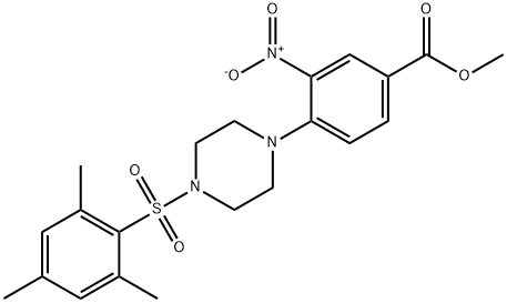 METHYL 4-[4-(MESITYLSULFONYL)PIPERAZINO]-3-NITROBENZENECARBOXYLATE Struktur