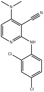 2-(2,4-DICHLOROANILINO)-4-(DIMETHYLAMINO)NICOTINONITRILE Struktur