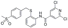 2,6-DICHLORO-N-[2-(4-(METHYLSULPHONYL)BENZYLTHIO)PHENYL]PYRIDINE-4-CARBOXAMIDE Struktur