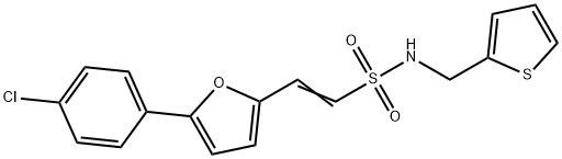 (E)-2-[5-(4-CHLOROPHENYL)-2-FURYL]-N-(2-THIENYLMETHYL)-1-ETHENESULFONAMIDE Struktur