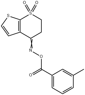 4-([(3-METHYLBENZOYL)OXY]IMINO)-3,4-DIHYDRO-1LAMBDA6-THIENO[2,3-B]THIOPYRAN-1,1(2H)-DIONE Struktur