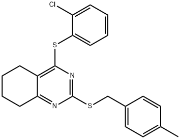 2-CHLOROPHENYL 2-[(4-METHYLBENZYL)SULFANYL]-5,6,7,8-TETRAHYDRO-4-QUINAZOLINYL SULFIDE Struktur