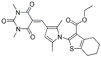 ETHYL 2-(3-((1,3-DIMETHYL-2,4,6-TRIOXO-TETRAHYDROPYRIMIDIN-5(6H)-YLIDENE)METHYL)-2,5-DIMETHYL-1H-PYRROL-1-YL)-4,5,6,7-TETRAHYDROBENZO[B]THIOPHENE-3-CARBOXYLATE Struktur