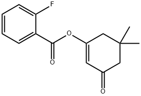 5,5-DIMETHYL-3-OXO-1-CYCLOHEXENYL 2-FLUOROBENZENECARBOXYLATE Struktur