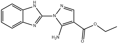 5-AMINO-1-(1H-BENZOIMIDAZOL-2-YL)-1H-PYRAZOLE-4-CARBOXYLIC ACID ETHYL ESTER Struktur