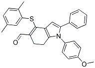 4-[(2,5-DIMETHYLPHENYL)SULFANYL]-1-(4-METHOXYPHENYL)-2-PHENYL-6,7-DIHYDRO-1H-INDOLE-5-CARBALDEHYDE Struktur