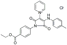 1-[1-[4-(ETHOXYCARBONYL)PHENYL]-2,5-DIOXO-4-(4-TOLUIDINO)-2,5-DIHYDRO-1H-PYRROL-3-YL]PYRIDINIUM CHLORIDE Struktur