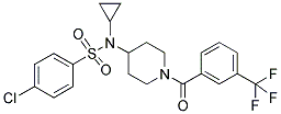 4-[[(4-CHLOROPHENYL)SULPHONYL]CYCLOPROPYLAMINO]-1-[3-(TRIFLUOROMETHYL)BENZOYL]PIPERIDINE Struktur