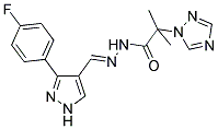 N'-((E)-[3-(4-FLUOROPHENYL)-1H-PYRAZOL-4-YL]METHYLIDENE)-2-METHYL-2-(1H-1,2,4-TRIAZOL-1-YL)PROPANOHYDRAZIDE Struktur