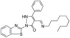 (E)-1-(BENZO[D]THIAZOL-2-YL)-4-((NONYLIMINO)METHYL)-3-PHENYL-1,2-DIHYDROPYRAZOL-5-ONE Struktur