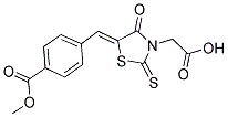 4-(3-CARBOXYMETHYL-4-OXO-2-THIOXO-THIAZOLIDIN-5-YLIDENEMETHYL)-BENZOIC ACID METHYL ESTER Struktur