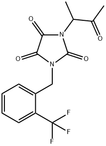 1-(1-METHYL-2-OXOPROPYL)-3-[2-(TRIFLUOROMETHYL)BENZYL]-1H-IMIDAZOLE-2,4,5(3H)-TRIONE Struktur