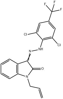 1-ALLYL-1H-INDOLE-2,3-DIONE 3-(N-[2,6-DICHLORO-4-(TRIFLUOROMETHYL)PHENYL]HYDRAZONE) Struktur