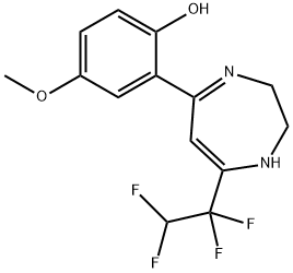 2-[2,3-DIHYDRO-7-(1,1,2,2-TETRAFLUOROETHYL)-1H-1,4-DIAZEPINE-5-YL]-4-METHOXYPHENOL Struktur